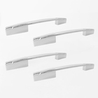 Kit 4 Puxadores Metalizado Plástico De 2 Furos 128/160 Mm