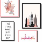 Kit 4 Quadrinhos Cidades E Frases