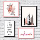 Kit 4 Quadrinhos Cidades E Frases