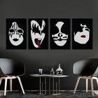 Kit 4 Quadros Banda Kiss