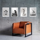 Kit 4 Quadros Banheiro Animais Diversos 33x24cm - Com Vidro M