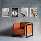 Kit 4 Quadros Coleção Praia Surf - Pranchas 33x24cm Moldura:m