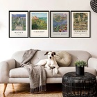 Kit 4 Quadros Decorativos Artes De Monet 45x34cm Moldura:made
