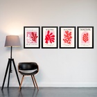 Kit 4 Quadros Decorativos Artes Matisse Mulher Coral 45x34cm