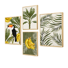 Kit 4 Quadros Decorativos Brasil Natureza Verde Tucano