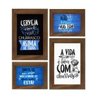 Kit 4 Quadros Decorativos Churrasco Cerveja Bebidas Frases Ár