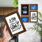 Kit 4 Quadros Decorativos Churrasco Cerveja Bebidas Frases Ár
