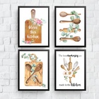 Kit 4 Quadros Decorativos Cozinha Abençoada 45x34cm - Com Vid