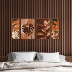 Kit 4 Quadros Decorativos Folhagem Folhas Elegante Quarto