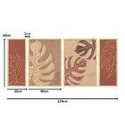 Kit 4 Quadros Decorativos Folhas Minimalista Sala Cozinha