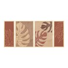 Kit 4 Quadros Decorativos Folhas Minimalista Sala Cozinha