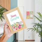 Kit 4 Quadros Decorativos Frases Eu Te Amo Gratidão Amor Flor