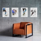 Kit 4 Quadros Decorativos Futebol 24x18cm Moldura:madeira Bra