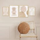 Kit 4 Quadros Decorativos Geométrico Linhas Sala Quarto