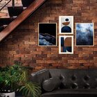 Kit 4 Quadros Decorativos Geométrico Para Escritório Degradê