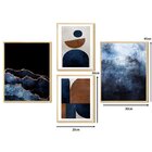 Kit 4 Quadros Decorativos Geométrico Para Escritório Degradê