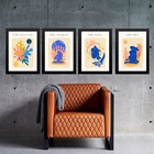 Kit 4 Quadros Decorativos Matisse - Zen 45x34cm - Com Vidro M