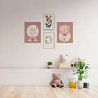 Kit 4 Quadros Decorativos Menina Borboleta Infantil Balão Qua