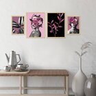 Kit 4 Quadros Decorativos Mulher Flores Plantas Quarto