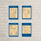 Kit 4 Quadros Decorativos Obras De picasso 33x24cm Moldura:ma