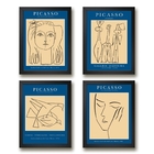 Kit 4 Quadros Decorativos Obras De picasso 33x24cm Moldura:ma
