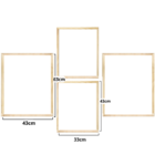 Kit 4 Quadros Decorativos Plantas Formas E Linhas Moldura Pin