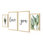 Kit 4 Quadros Decorativos Plantas Frases Amor Cozinha