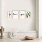 Kit 4 Quadros Decorativos Plantas Frases Amor Cozinha