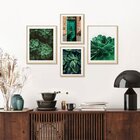 Kit 4 Quadros Decorativos Verde Folhagens Natureza Paspatur