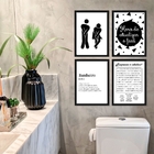 Kit 4 Quadros Divertidos Para Banheiro 24x18cm Moldura:madeir