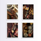 Kit 4 Quadros Esporte Tênis Vintage 33x24cm Moldura:madeira B