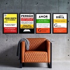 Kit 4 Quadros Evangélicos Remédios 45x34cm - Com Vidro Moldur