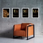 Kit 4 Quadros Família - Leão Dourado 24x18cm Moldura:madeira