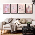 Kit 4 Quadros Fotografias Borboletas Rosas 33x24cm - Com Vidr