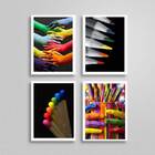 Kit 4 Quadros Fotografias Coloridas 33x24cm - Com Vidro Moldu