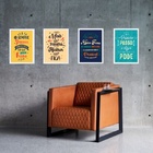 Kit 4 Quadros Frases Motivacionais Impacto Trabalho 24x18cm M