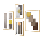 Kit 4 Quadros Geométricos Sofisticados Para Sala