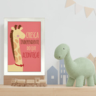 Kit 4 Quadros Infantil Leão Animais Bichos Frases 20x30cm - M