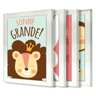 Kit 4 Quadros Infantil Leão Animais Bichos Frases 20x30cm - M