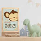 Kit 4 Quadros Infantil Leão Animais Bichos Frases 20x30cm - M
