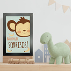 Kit 4 Quadros Infantil Leão Animais Bichos Frases 20x30cm - M