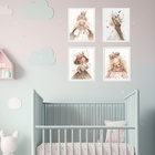 Kit 4 Quadros Infantis Menininhas Princesas 45x34cm Moldura P