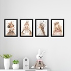 Kit 4 Quadros Infantis Menininhas Princesas 45x34cm Moldura P