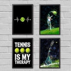 Kit 4 Quadros Jogadores De Tênis 33x24cm - Com Vidro Moldura: