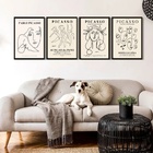 Kit 4 Quadros Minimalistas Obras De Picasso 33x24cm Moldura:m