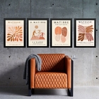 Kit 4 Quadros Modernos Matisse - Tons Marrons 24x18cm - Com V