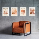 Kit 4 Quadros Modernos Matisse - Tons Marrons 45x34cm Moldura