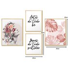 Kit 4 Quadros Modernos Quarto Casal Mulher Abstrato Com Frase