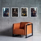 Kit 4 Quadros Motos - Animais Motociclistas 45x34cm Moldura:m