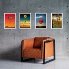 Kit 4 Quadros Obras De Salvador Dalí 24x18cm - Com Vidro Mold